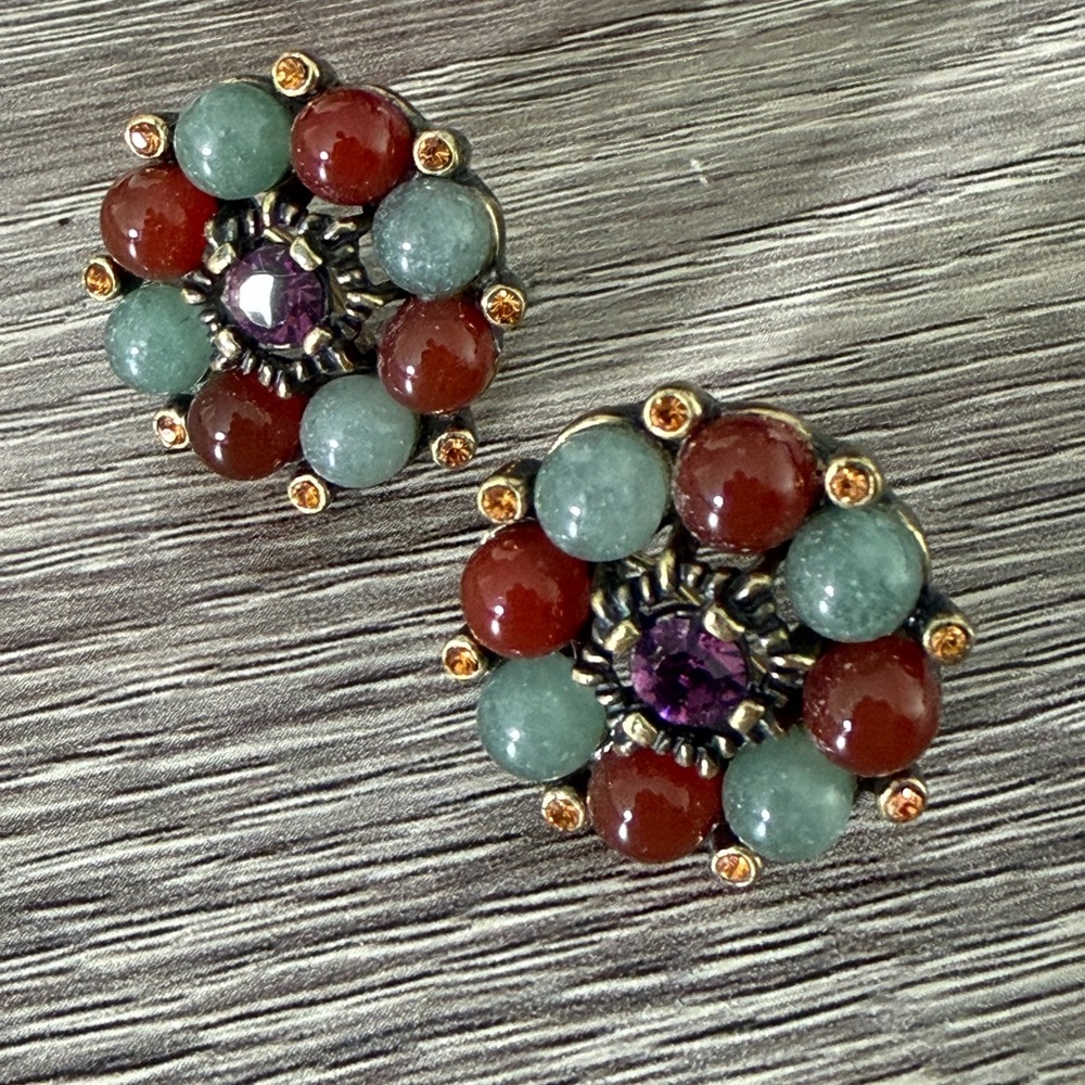 Heidi Daus Elegant Multicolor Stone Earrings